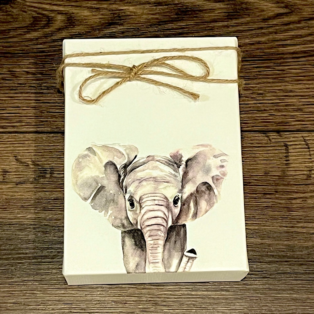 Baby Elephant Wrapped Canvas Print